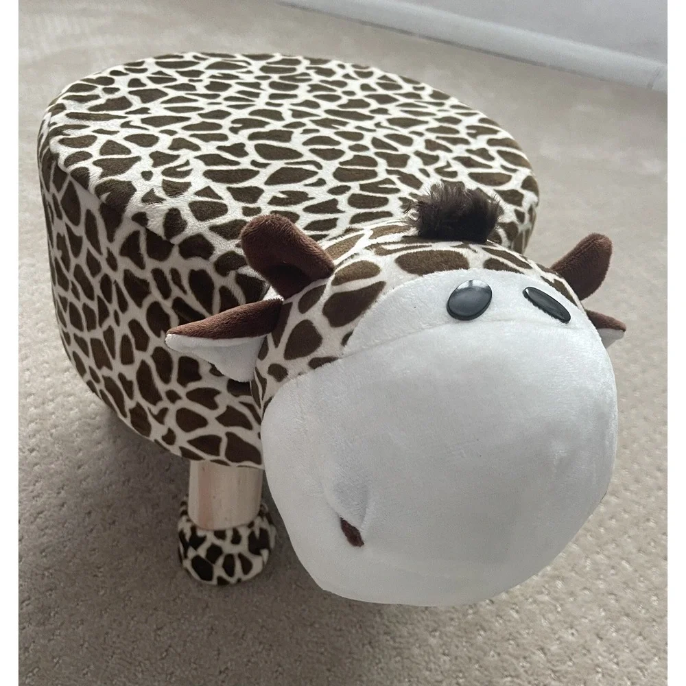 GIRAFFE 3D Padded Soft Animal Shape Brown Child Kids Seat Foot Stool (NWT)